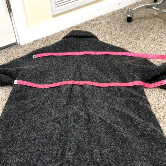 Sandro Pea Coat Peacoat Size 12 Gray Fuzzy Wool Blend - Picture 8 of 14